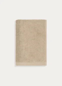 SERVIETTE DE TOILETTE EN COTON UNI BASIL BEIGE FONCÉ