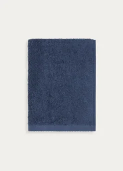 SERVIETTE DE TOILETTE EN COTON UNI BASIL BLEU FONCÉ