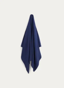 SERVIETTE DE TOILETTE EN GAZE DE COTON ODYSSÉE BLEU MARINE