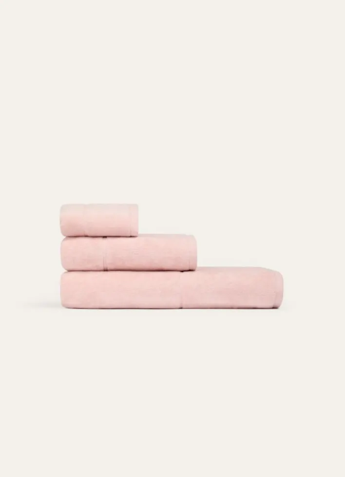 SERVIETTE DE TOILETTE EN VELOURS BRODÉE 500GR ROSE
