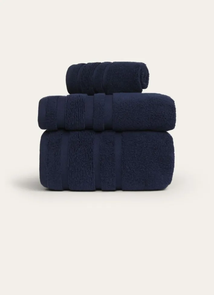 SERVIETTE DE TOILETTE MOELLEUSE LITEAU RAFFINÉ MARINE