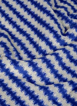 SERVIETTE DE TOILETTE RAYÉE EN JACQUARD CRISTEL BLEU/BEIGE