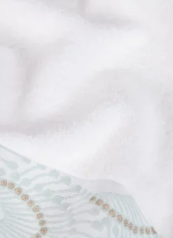 SERVIETTE DE TOILETTE SABRINA A LITEAU FANTAISIE BLANC