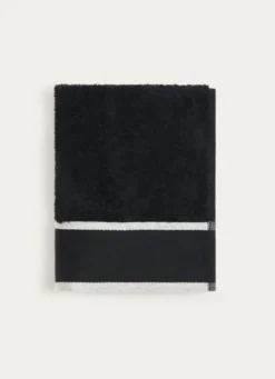 SERVIETTE DE TOILETTE UNIE À LARGE BORDURE ARTHUR NOIR
