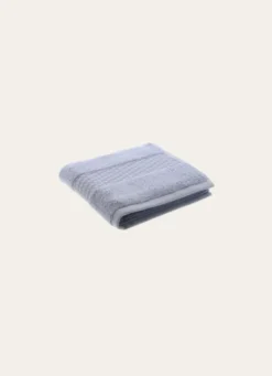 SERVIETTE INVITÉ COTON BIO JACQUARD GAUFRÉ 450GR CIEL