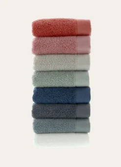 SERVIETTE INVITÉ COTON MOELLEUX ZÉRO TORSION BLEU GRIS