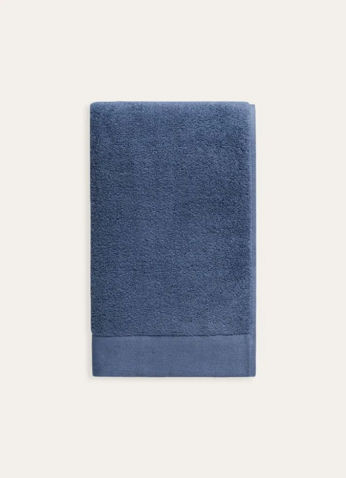 SERVIETTE INVITÉ COTON MOELLEUX ZÉRO TORSION BLEU BALTIQUE