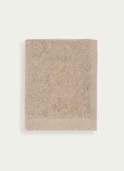 SERVIETTE INVITÉ EN COTON UNI BASIL BEIGE FONCÉ