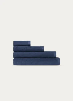 SERVIETTE INVITÉ EN COTON UNI BASIL BLEU FONCÉ