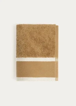 SERVIETTE INVITÉ UNIE À LARGE BORDURE ARTHUR CARAMEL