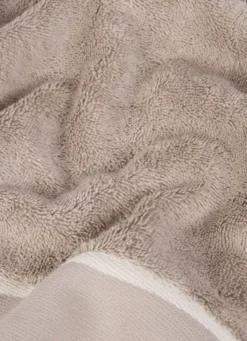 SERVIETTE INVITÉ UNIE À LARGE BORDURE ARTHUR BEIGE FONCÉ