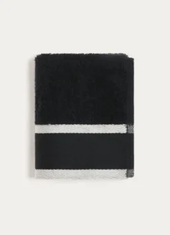 SERVIETTE INVITÉ UNIE À LARGE BORDURE ARTHUR NOIR