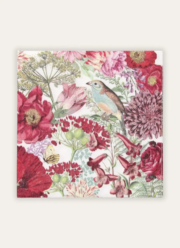SERVIETTES EN PAPIERMOTIF OISEAU MULTICOLORE
