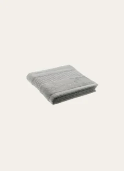 SERVIETTE TOILETTE COTON BIO JACQUARD GAUFRÉ 450 GRIS CLAIR