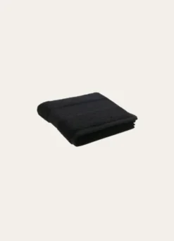 SERVIETTE TOILETTE COTON BIO JACQUARD GAUFRÉ 450 NOIR