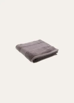 SERVIETTE TOILETTE COTON BIO JACQUARD GAUFRÉ 450 CENDRE