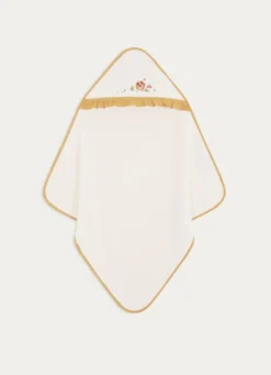 SET CAPE DE BAIN ET GANT DE TOILETTE EGLANTINE ÉCRU