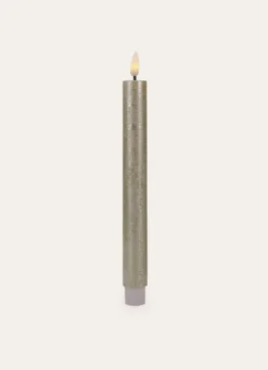 SET DE 2 BOUGIES FLAMBEAU LED EN CIRE DORE