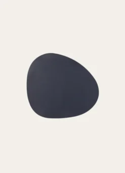 SET DE TABLE EFFET CUIR EN FORME DE GALET Noir