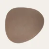 SET DE TABLE EFFET CUIR EN FORME DE GALET BRONZE