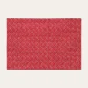 SET DE TABLE EN COTON IMPRIMÉ À MOTIF FANTAISIE rouge