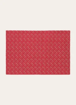 SET DE TABLE EN COTON IMPRIMÉ À MOTIF FANTAISIE rouge