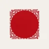 SET DE TABLE EN FEUTRINE DÉCOR CRISTAUX DÉCOUPÉS ROUGE