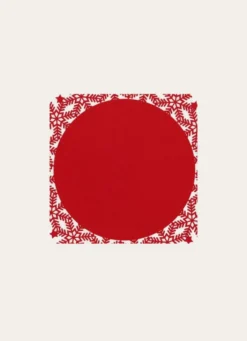 SET DE TABLE EN FEUTRINE DÉCOR CRISTAUX DÉCOUPÉS ROUGE
