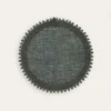 SET DE TABLE EN LIN FINITION GALON GRIS FONCÉ
