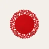 SET DE TABLE ROND EN FEUTRINE HOUX DÉCOUPÉS ROUGE
