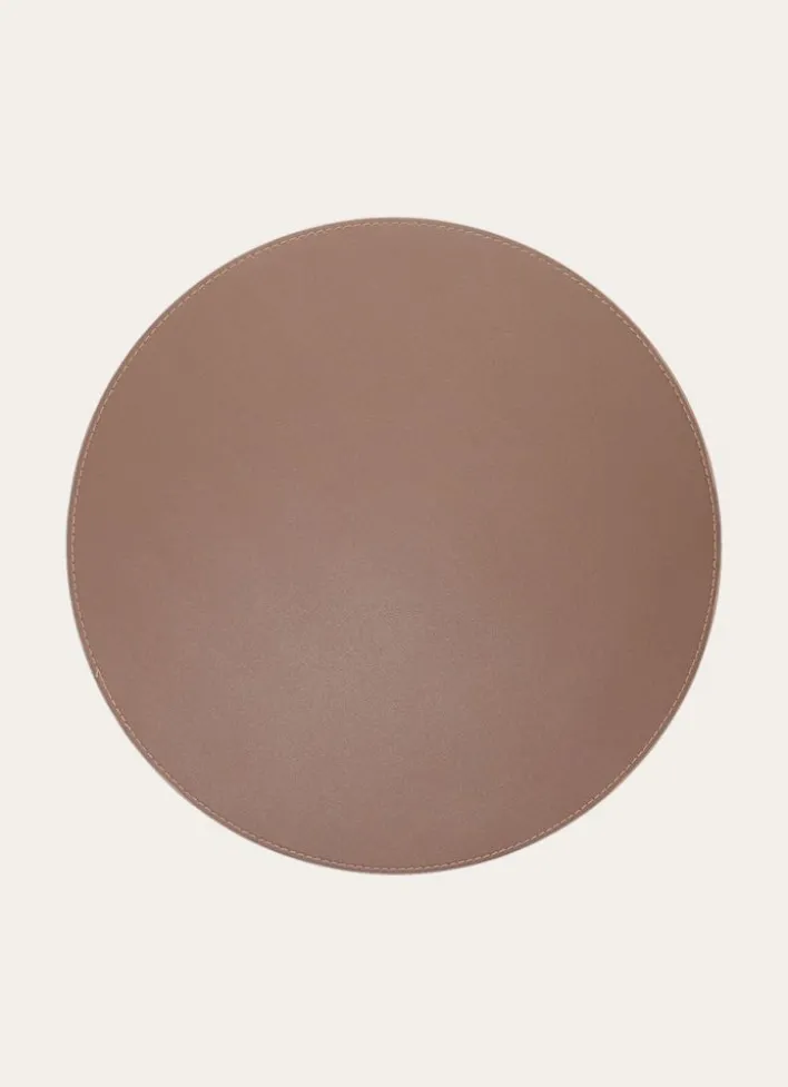 SET DE TABLE ROND FAUX CUIRBRONZE