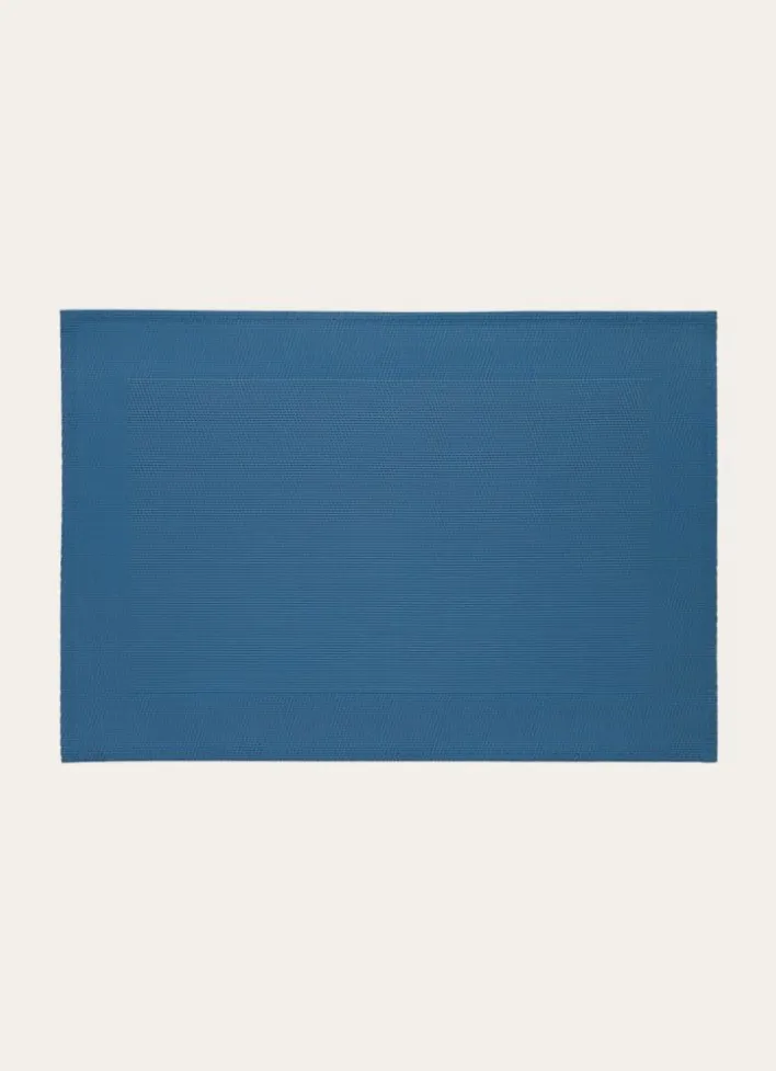 SET DE TABLE UNI TISSÉ BLEU CANARD