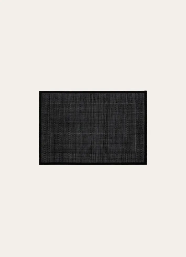 SET DE TABLE UNI TISSÉ NOIR