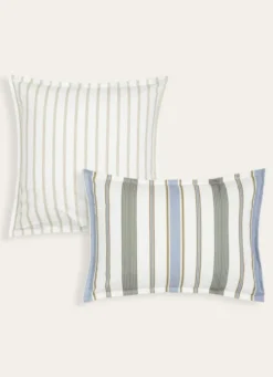 SET DE 2 TAIES D’OREILLER EN PERCALE GABRIEL VERT DE GRIS