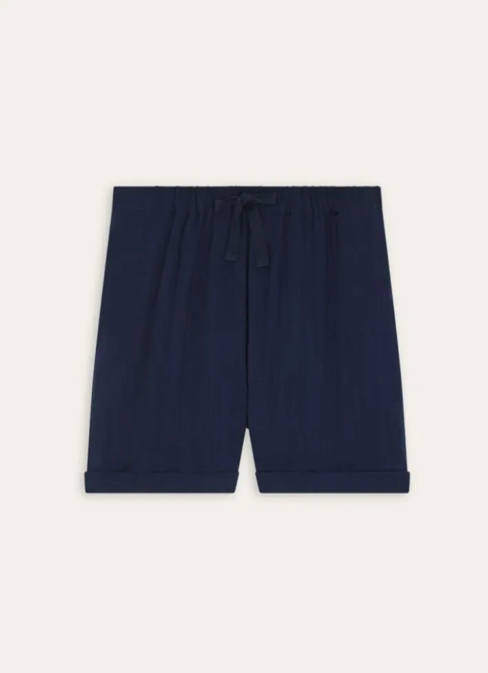 SHORT EN GAZE DE COTON ENCRE