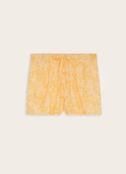 SHORT EN VISCOSE IMPRIMÉE JAUNE