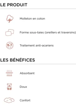SOUS-TAIE DE TRAVERSIN EN COTON 220GR BLANC