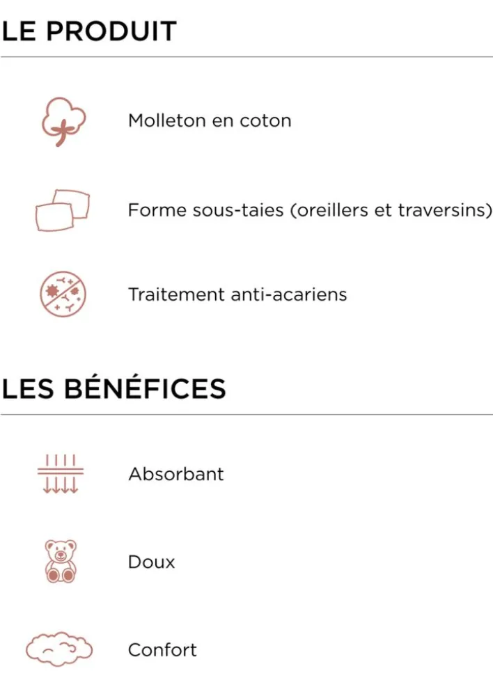 SOUS-TAIE DE TRAVERSIN EN COTON 220GR BLANC