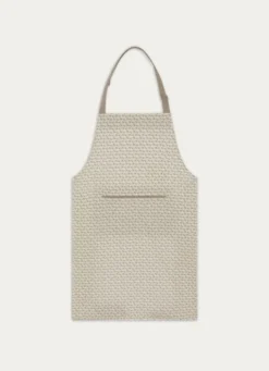 TABLIER DE CUISINE EN COTON IMPRIMÉ BLANC/GRIS