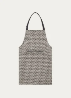 TABLIER DE CUISINE EN COTON IMPRIMÉ BLANC/MARINE
