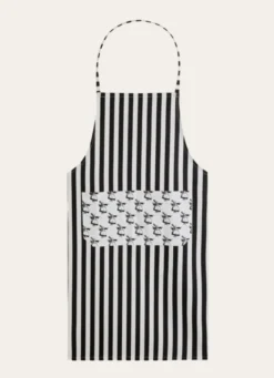 TABLIER EN COTON DRAPEAU BRETON BLANC / NOIR