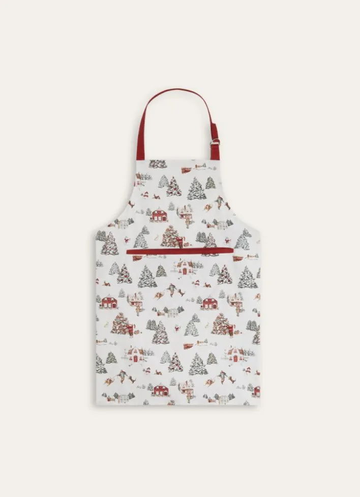 TABLIER SCÈNE NOËL ENNEIGÉE MULTICOLORE
