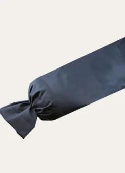 TAIE DE TRAVERSIN EN SATIN DE COTON JACQUARD RAYÉ MARINE