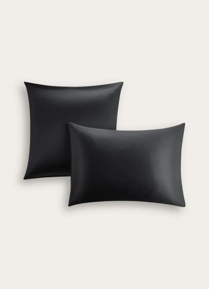 TAIE D'OREILLER PURE SOIE DE MÛRIER Noir