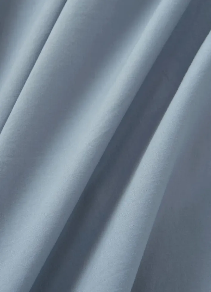 TAIE D'OREILLER UNIE EN COTON LAVÉ BIO BLEU