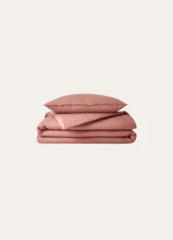 TAIE D'OREILLER UNIE EN COTON LAVÉ BIO ROSE