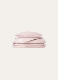 TAIE D'OREILLER UNIE EN COTON LAVÉ BIO ROSE CLAIR