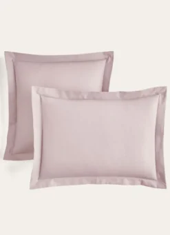 TAIE D'OREILLER UNIE EN COTON ROSE CLAIR
