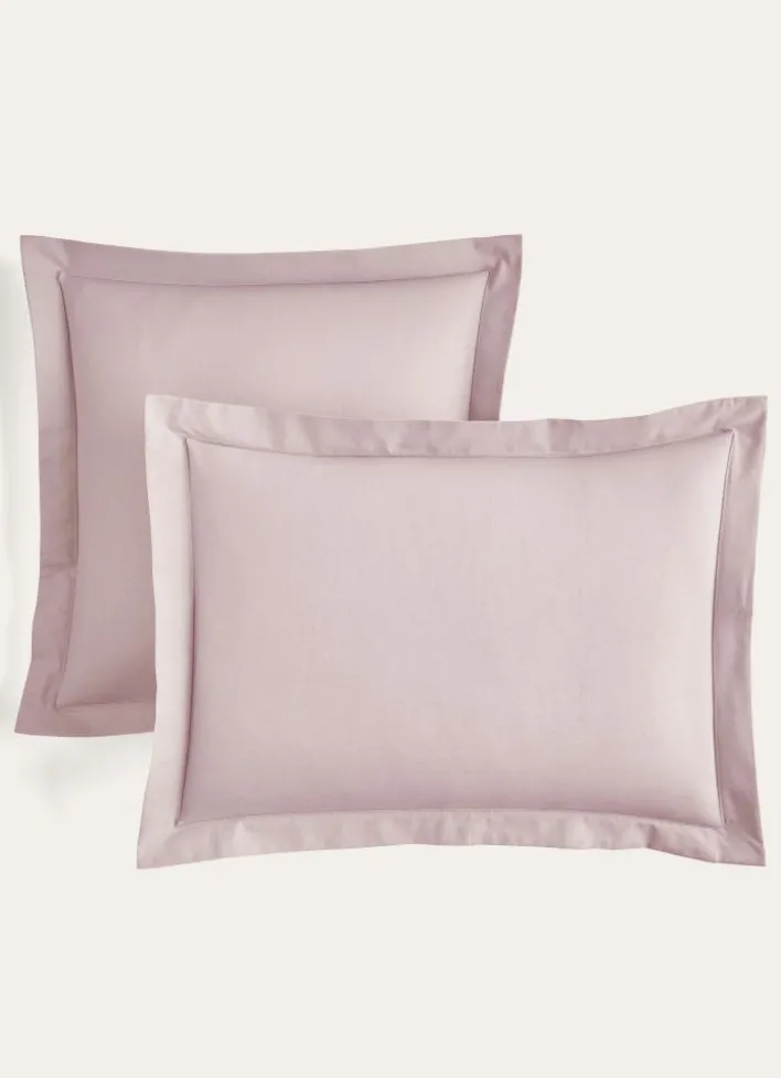 TAIE D'OREILLER UNIE EN COTON ROSE CLAIR