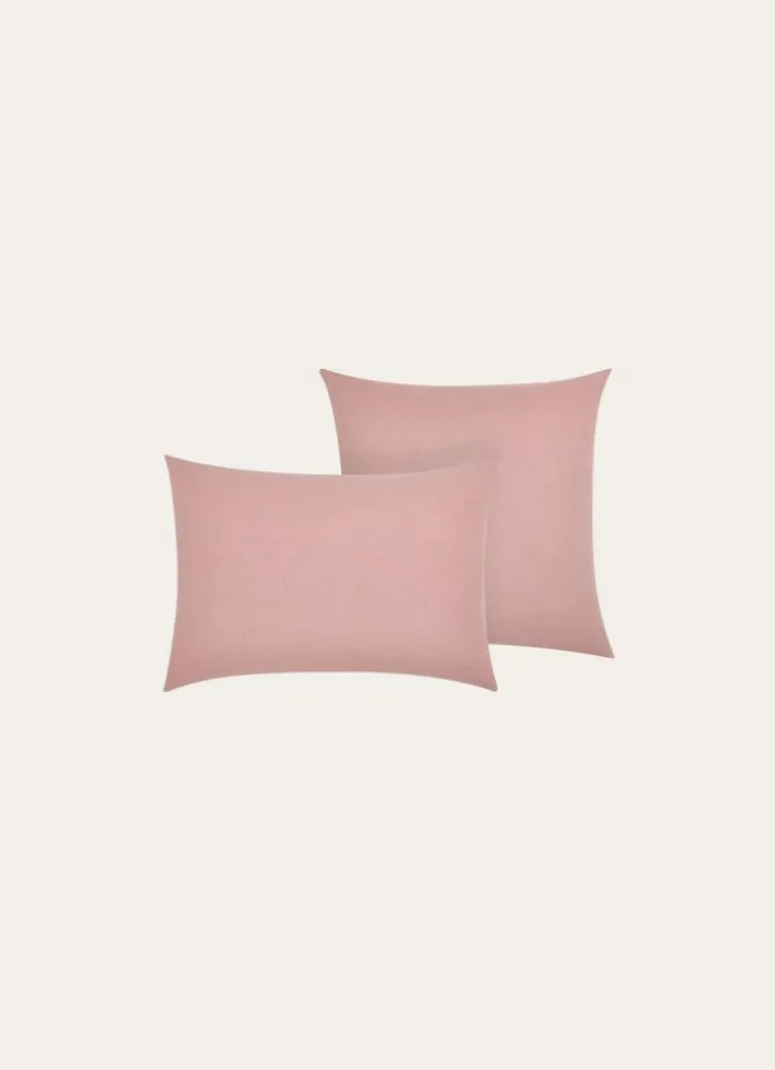 TAIE D'OREILLER UNIE EN LIN LAVÉ 165GR ROSE